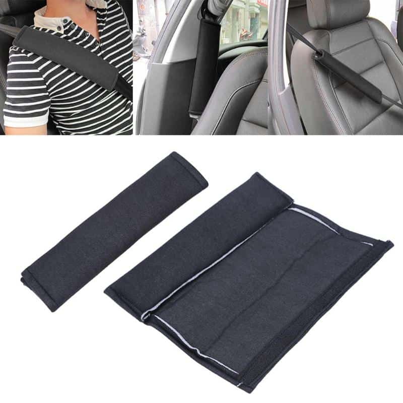 2 almohadillas para cinturón de seguridad para coche, fundas para cinturón  de seguridad, correa de cinturón de seguridad para adultos y niños (negro)  : Automotriz 