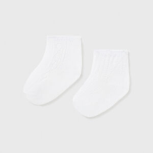 Set 2 calcetines calados recien nacido Blanco Mayoral NB