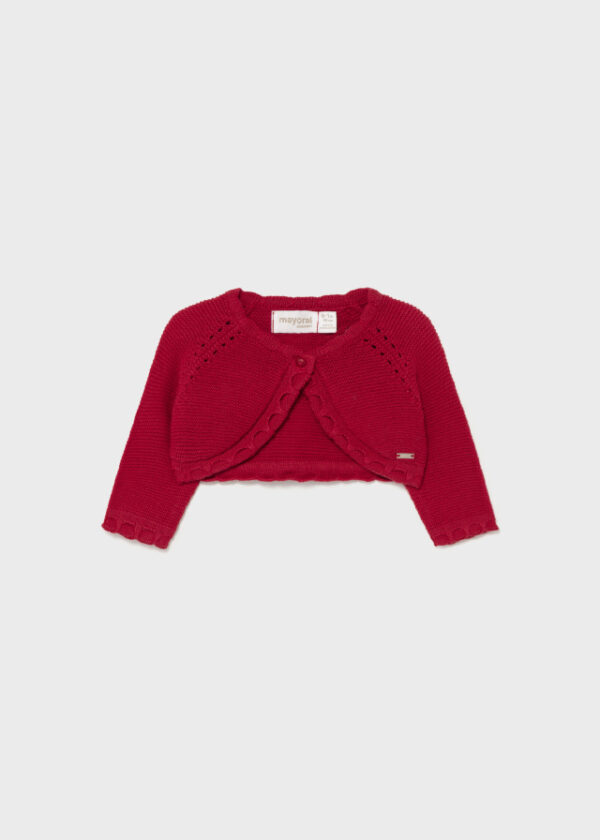 Rebeca corta ECOFRIENDS tricot Roja recién nacida niña