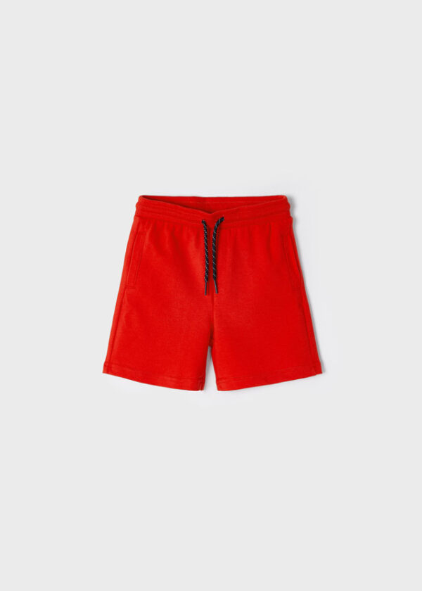 Pantalón corto felpa básico niño Rojo