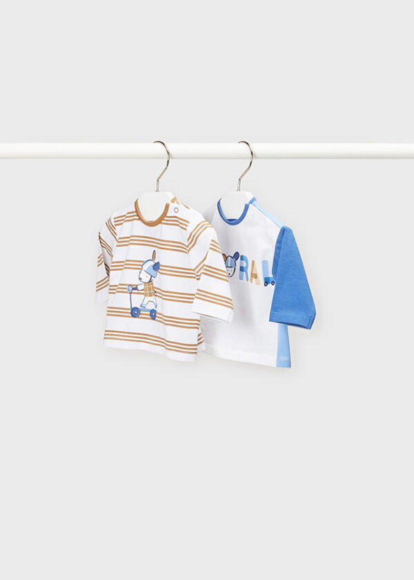 2 camisetas a elegir ECOFRIENDS manga larga recién nacido niño NB