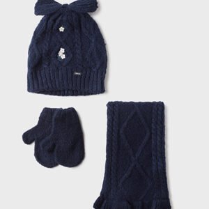 Conjunto gorro bufanda guantes Blue tricot 24-36m