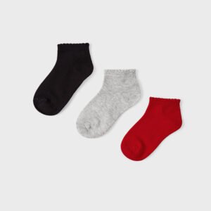 Pack 3 calcetines cortos Rojo ECOFRIENDS 2-8A