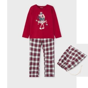 Pijama con estampado de cuadros con bolsa ECOFRIENDS 2-12A