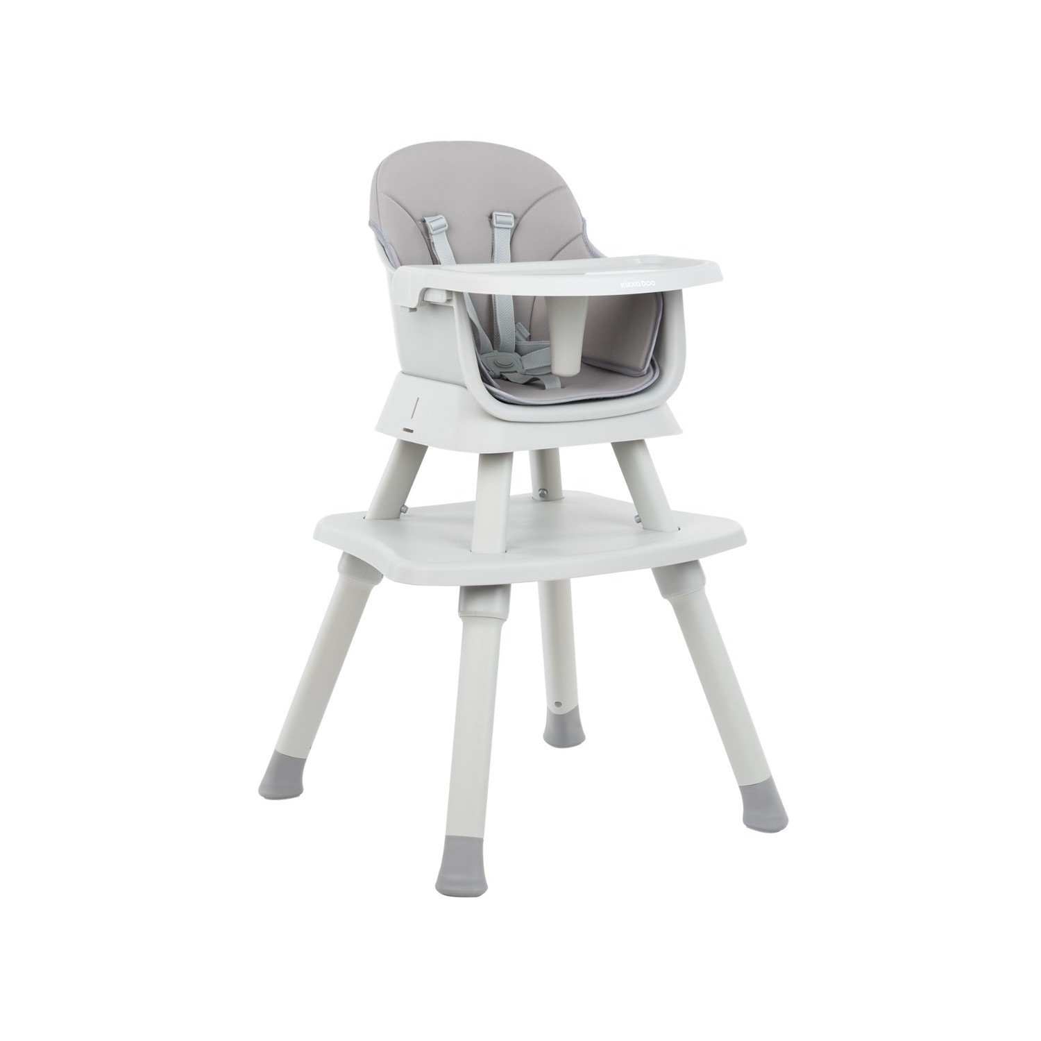 Trona bebes 2 en 1 color gris convertible en silla y mesa de Kikkaboo.