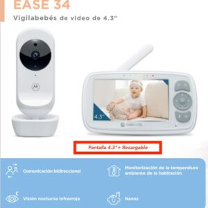 Cámara de videovigilancia de 4.3 pulgadasMonitor electrónico para  bebés1080p con cámara de vigilancia Cámara de niñera para bebés Mini  cámaras de teléfono para bebés