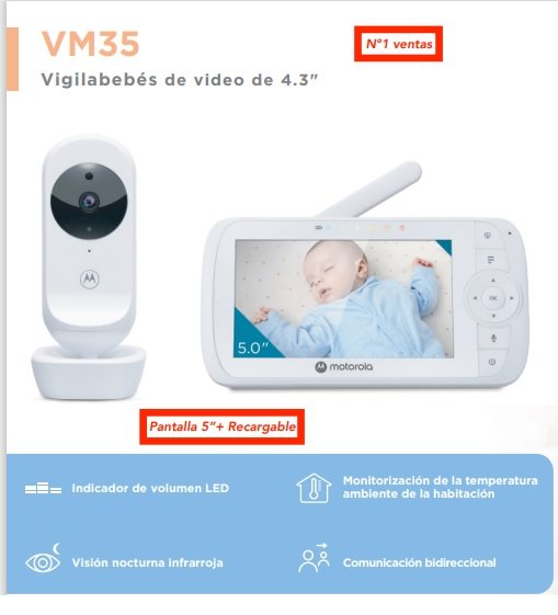 VM35 vigilabebes video color 4.3 Motorola